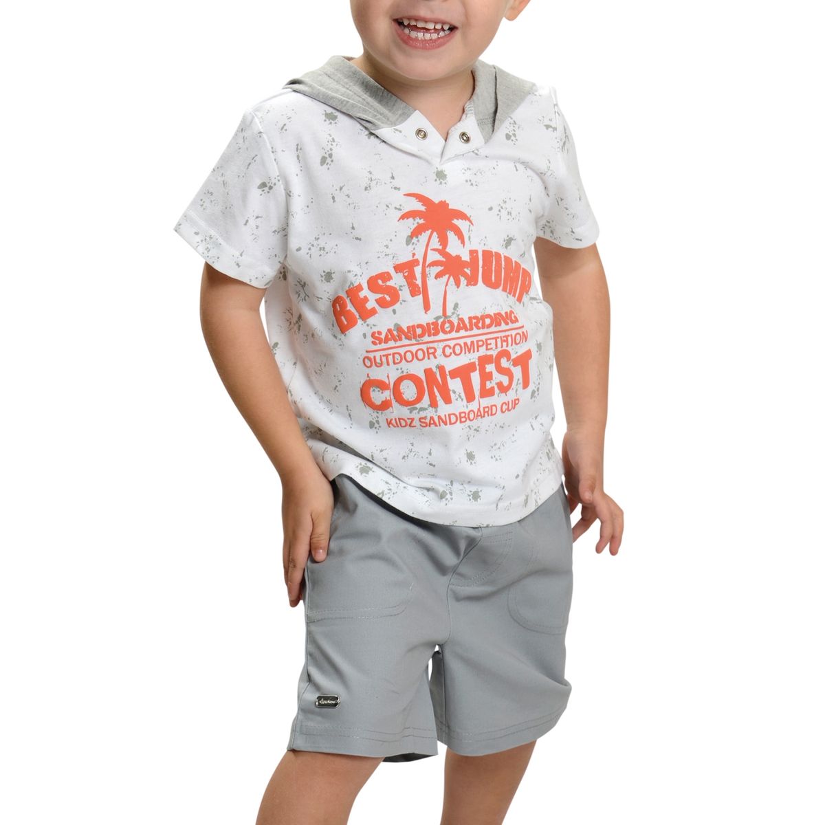 EXCEPTION - Conjunto Polera y Bermuda Gabardina Bebé Niño Exception