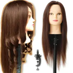GENERICO - Cabeza Técnica de peluquería Cabello 100 Natural