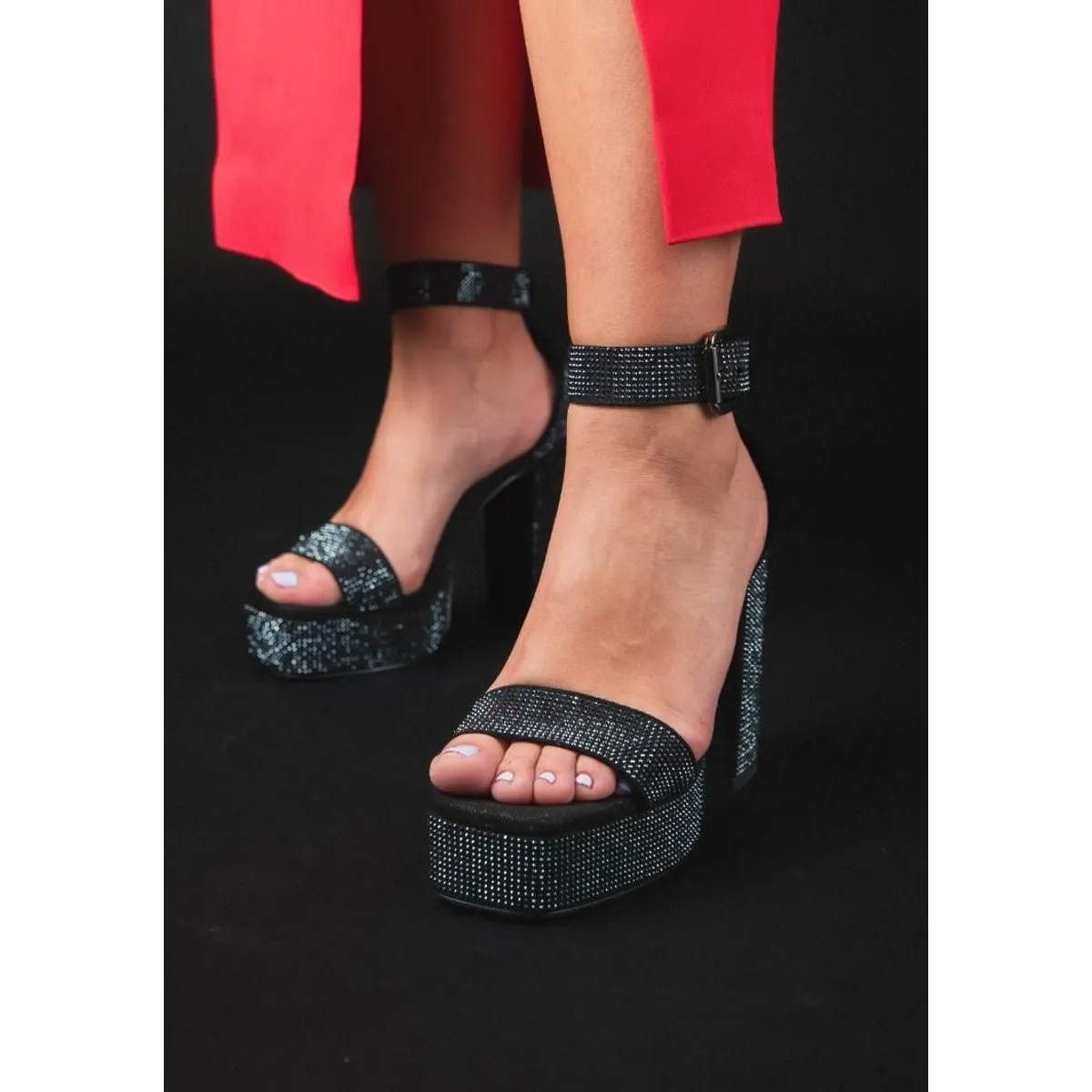 EDA MANZINI - Sandalia Badra Negro brillante EDA MANZINI