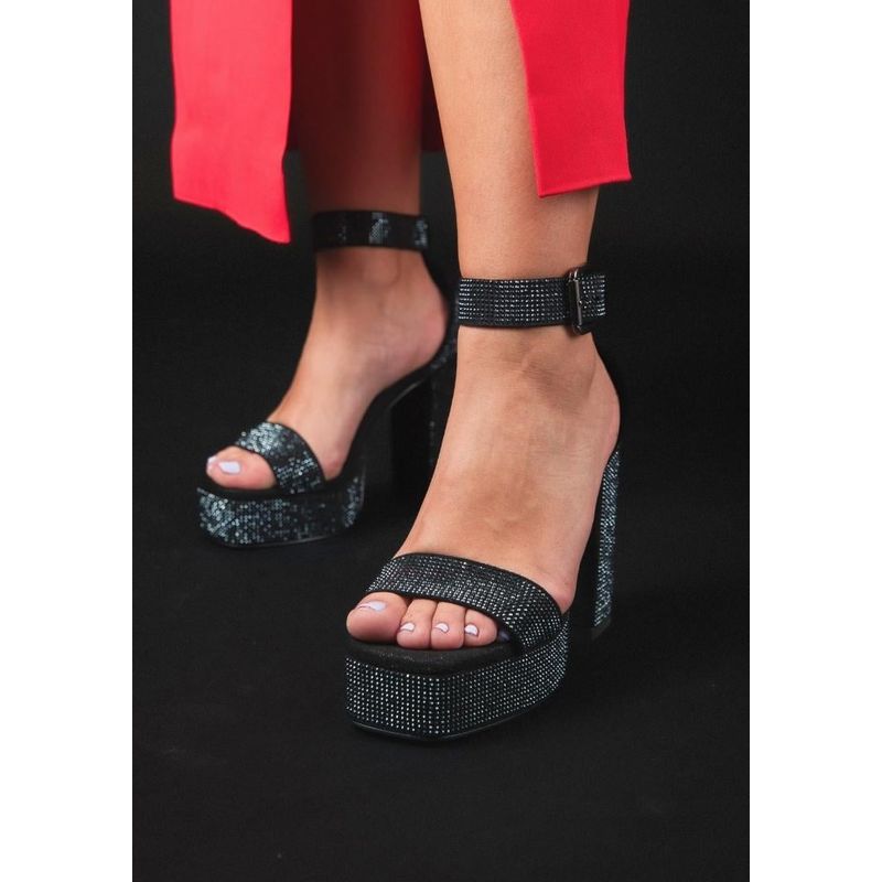 EDA MANZINI - Sandalia Badra Negro brillante EDA MANZINI