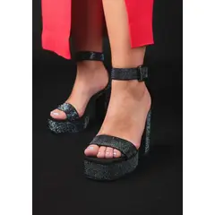 EDA MANZINI - Sandalia Badra Negro brillante