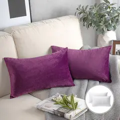 TODOHOGAR SANTIAGO DE CHILE - Set 2 Cojines terciopelo rectangular CT13 lila