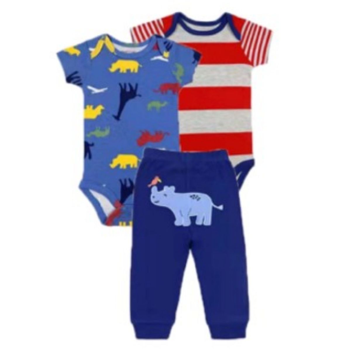 TEDMIMAK - Set 3 Piezas Conjunto Jungle Little Animals Tedmimak 100% Algodón
