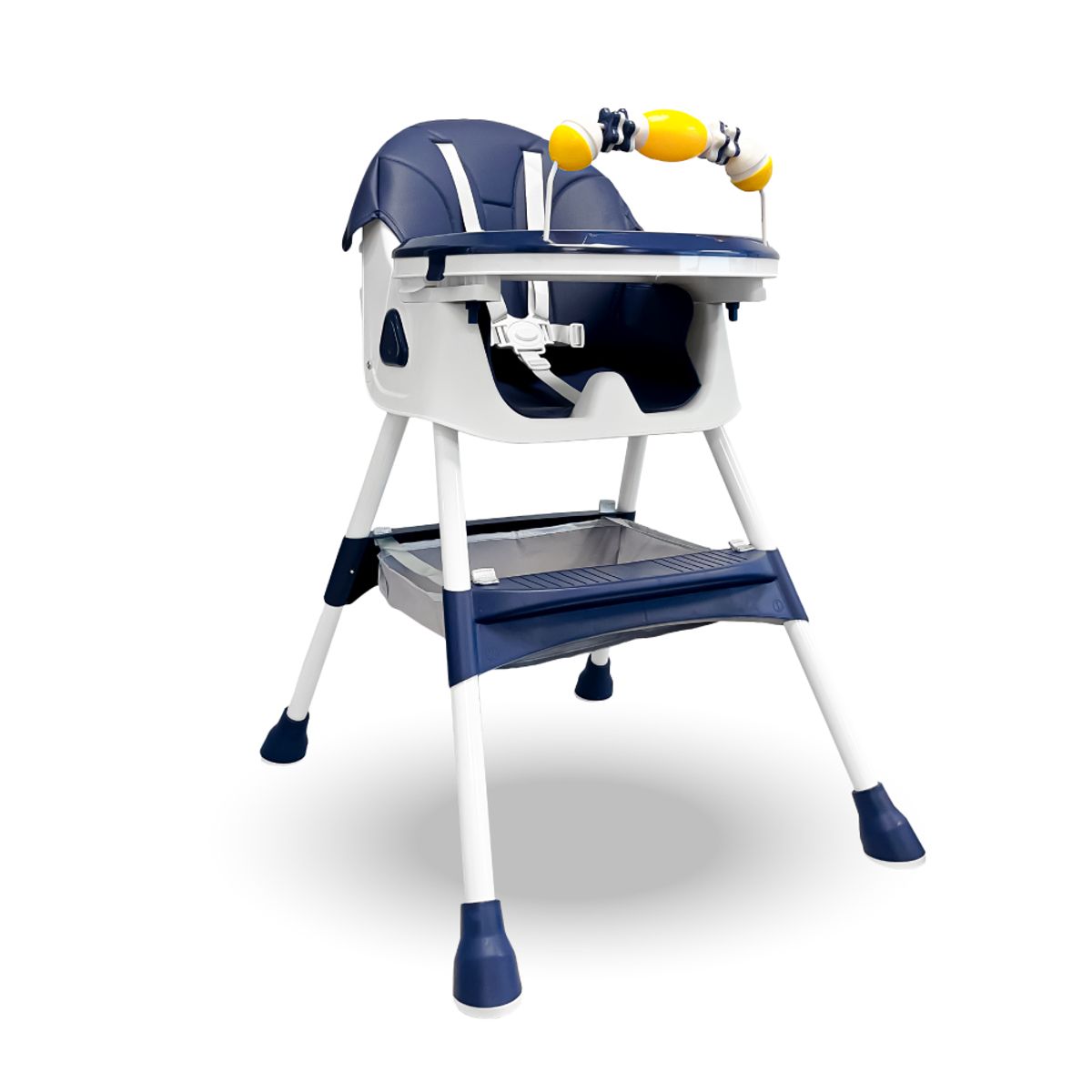 KIDSTAR - Silla de Comer Infantil 4 en 1 Kidstar Azul – Ajustable, Plegable y Multifuncional