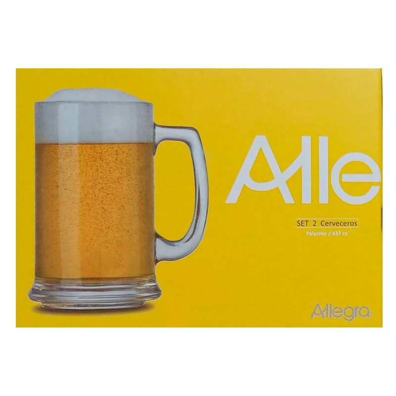 GENERICO - Set 2 Cerveceros Vidrio Palermo Allegra 437cc