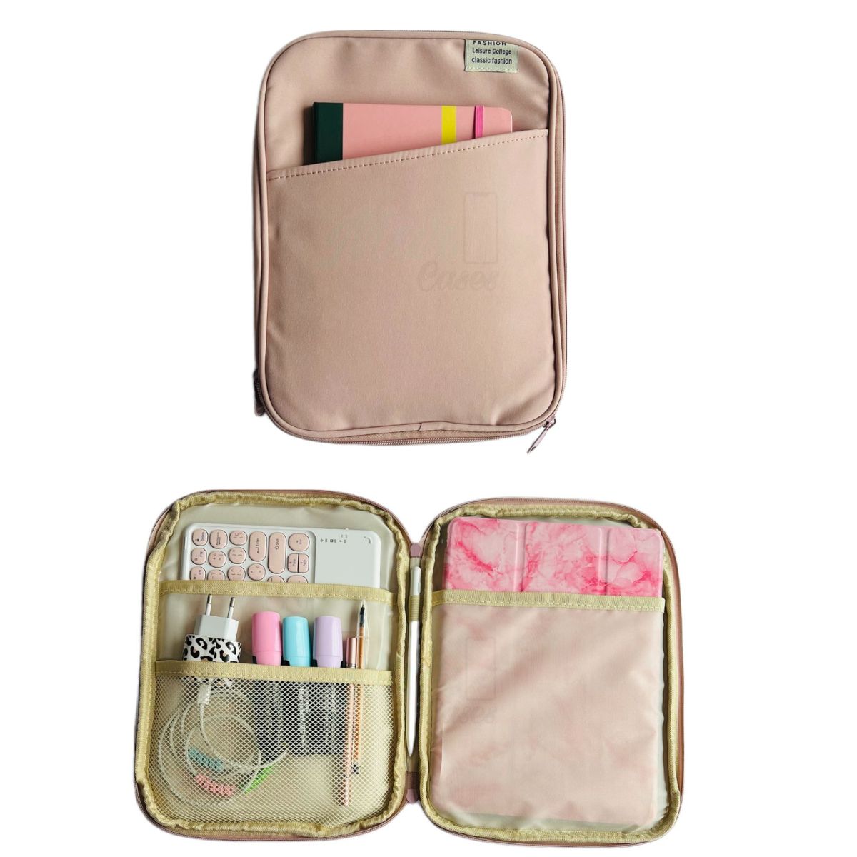 GENERICO - Bolso Multifuncional Para Tablet iPad Notebook 13 Pulgadas Rosado