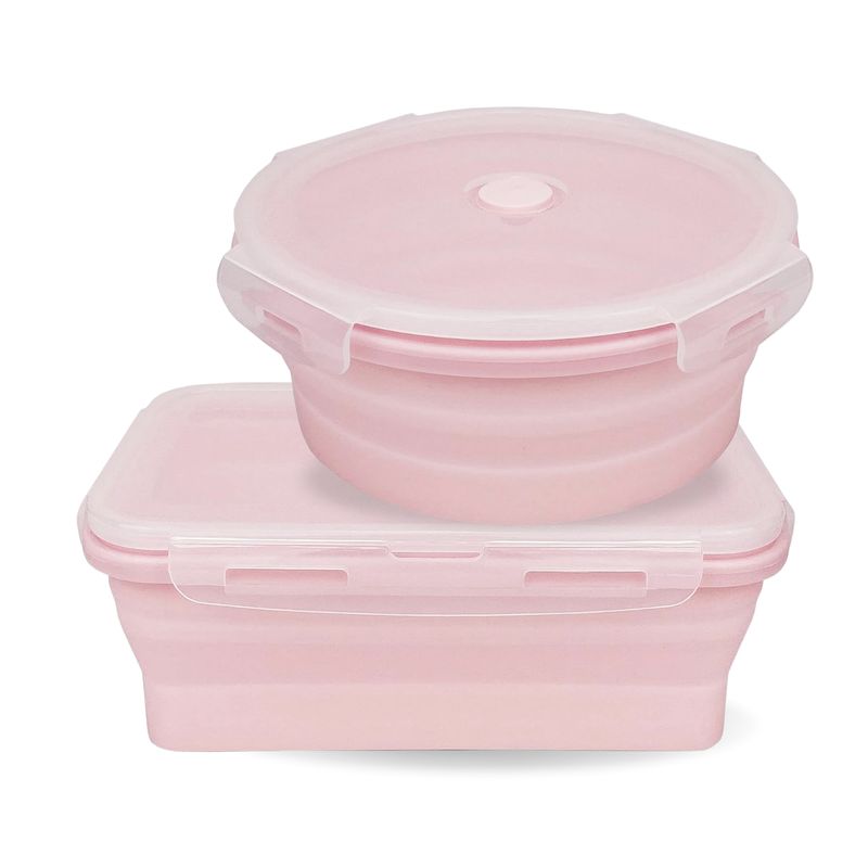 SANTU HOME & DECO - Contenedor Recipiente Tupper Taper Plegable 800 ml Set 2 Uni
