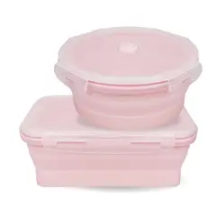 SANTU HOME & DECO - Contenedor Recipiente Tupper Taper Plegable 800 ml Set 2 Uni