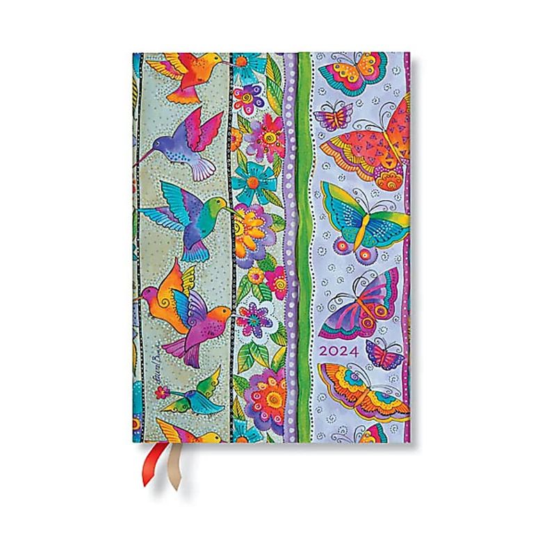 PAPER BLANKS - Agenda 2024 Colibríes y Mariposas, T.Dura, Vista Dia, Midi