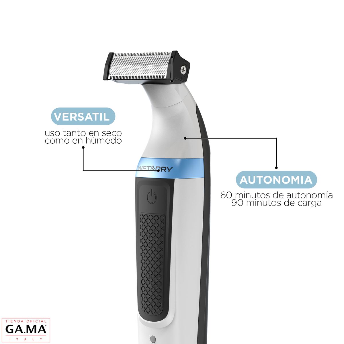 GAMA - Afeitadora Gama Gblade Wet  Dry Usb Cara Cuerpo Perfila
