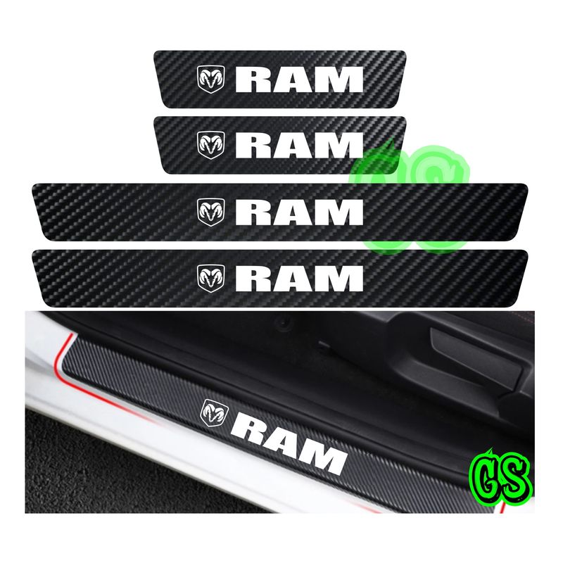 GRAVITY - Cubre Zocalo Adhesivo Fibra Carbono Protector Ram 4pcs