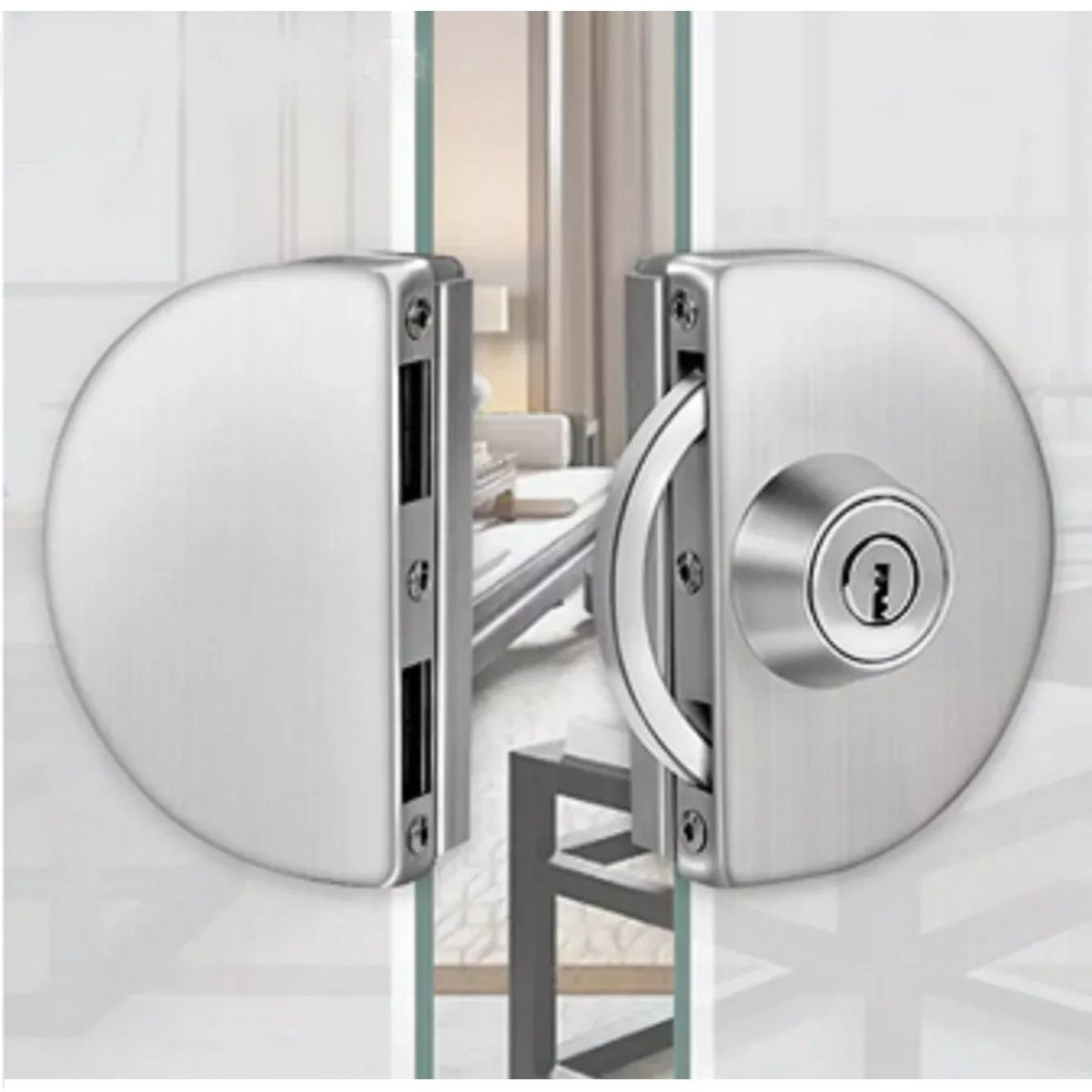 GENERICO - Cerradura Puerta Vidrio De 8 A 12mm De Vidrio A Vidrio S/key