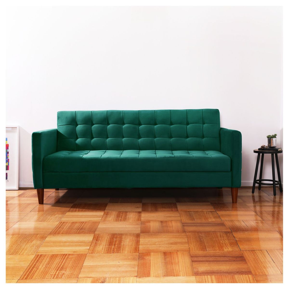 LATAM HOME - Futón Sofá Cama Genova Tela Velvet Verde