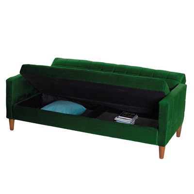 Imagen 2 del producto Futón Sofá Cama Genova Tela Velvet Verde