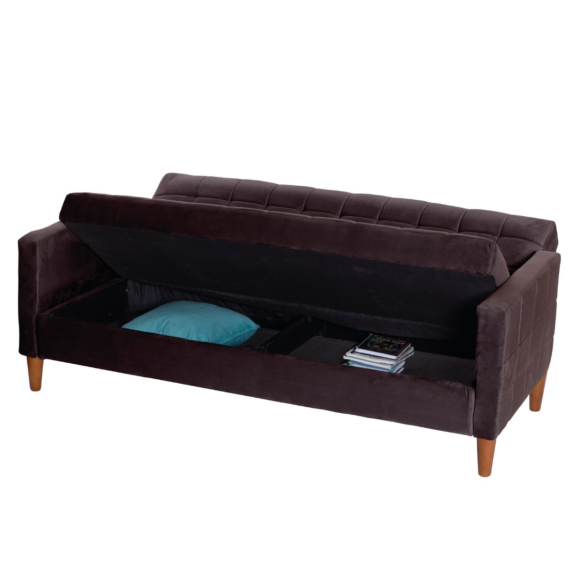 LATAM HOME - Sofá Cama Latam Home Genova 3 Cuerpos Tela Velvet