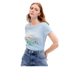 GAP - Polera Cuello Redondo Celeste