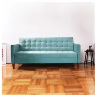 Futón Sofá Cama Genova Tela Velvet Turquesa