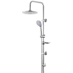 GENERICO - COLUMNA DUCHA AC INOX C/PLATO DUCHA Y MANERAL 5 FUNCIONES