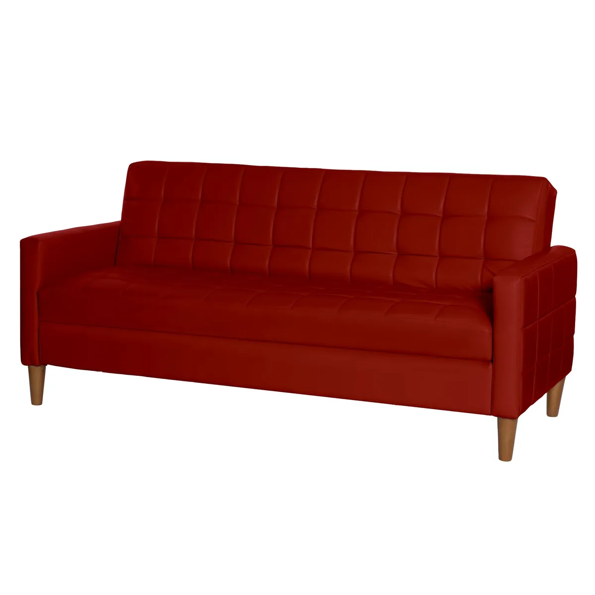 LATAM HOME - Sofá Cama Latam Home Genova 3 Cuerpos Rojo PU