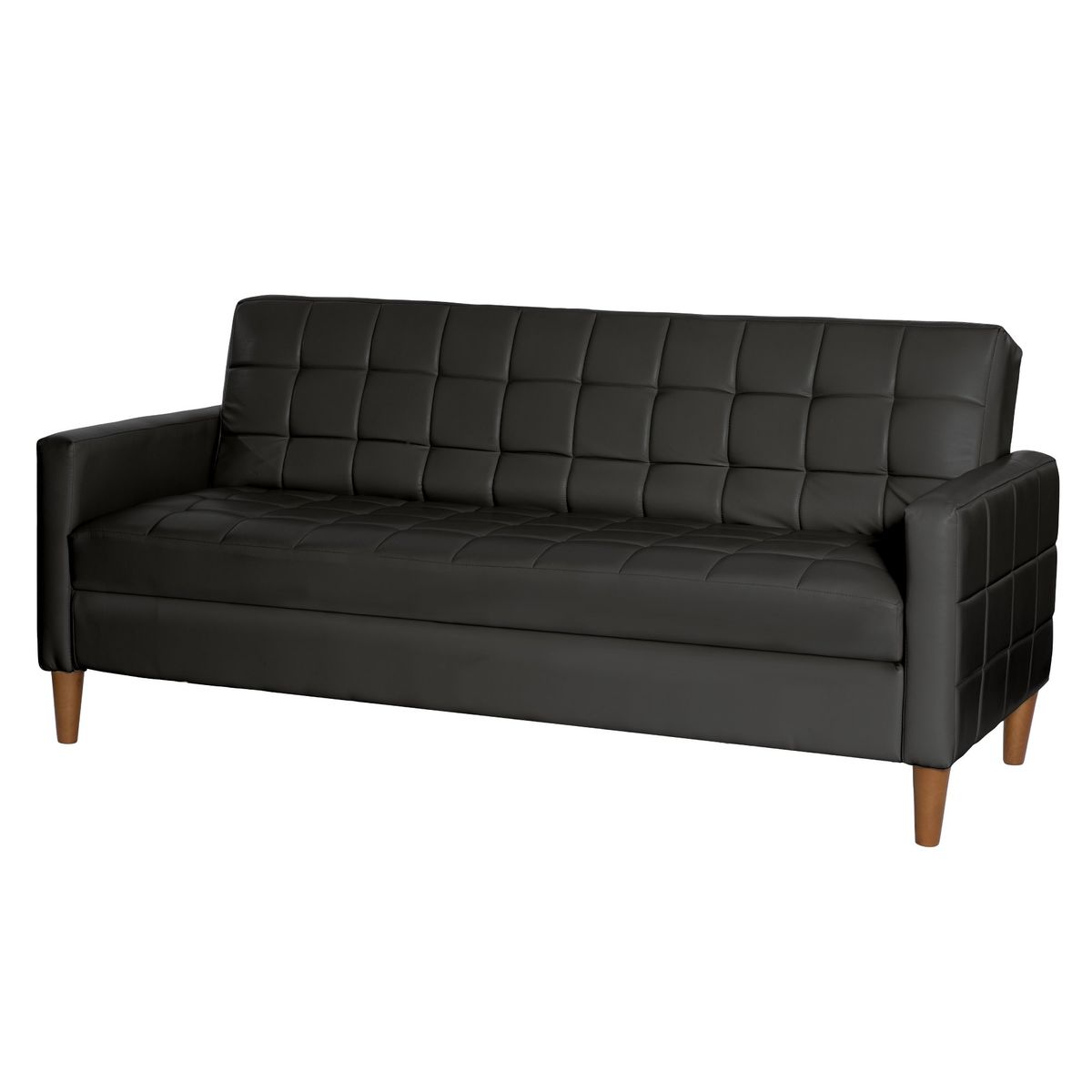 LATAM HOME - Futón Sofá Cama Genova PU Negro