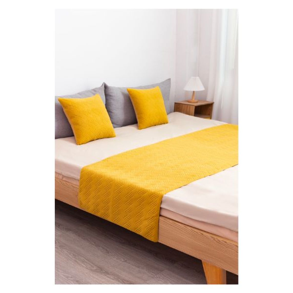 GENERICO - Piecera de Lino 2 Plazas 70 x 210 cm Amarillo
