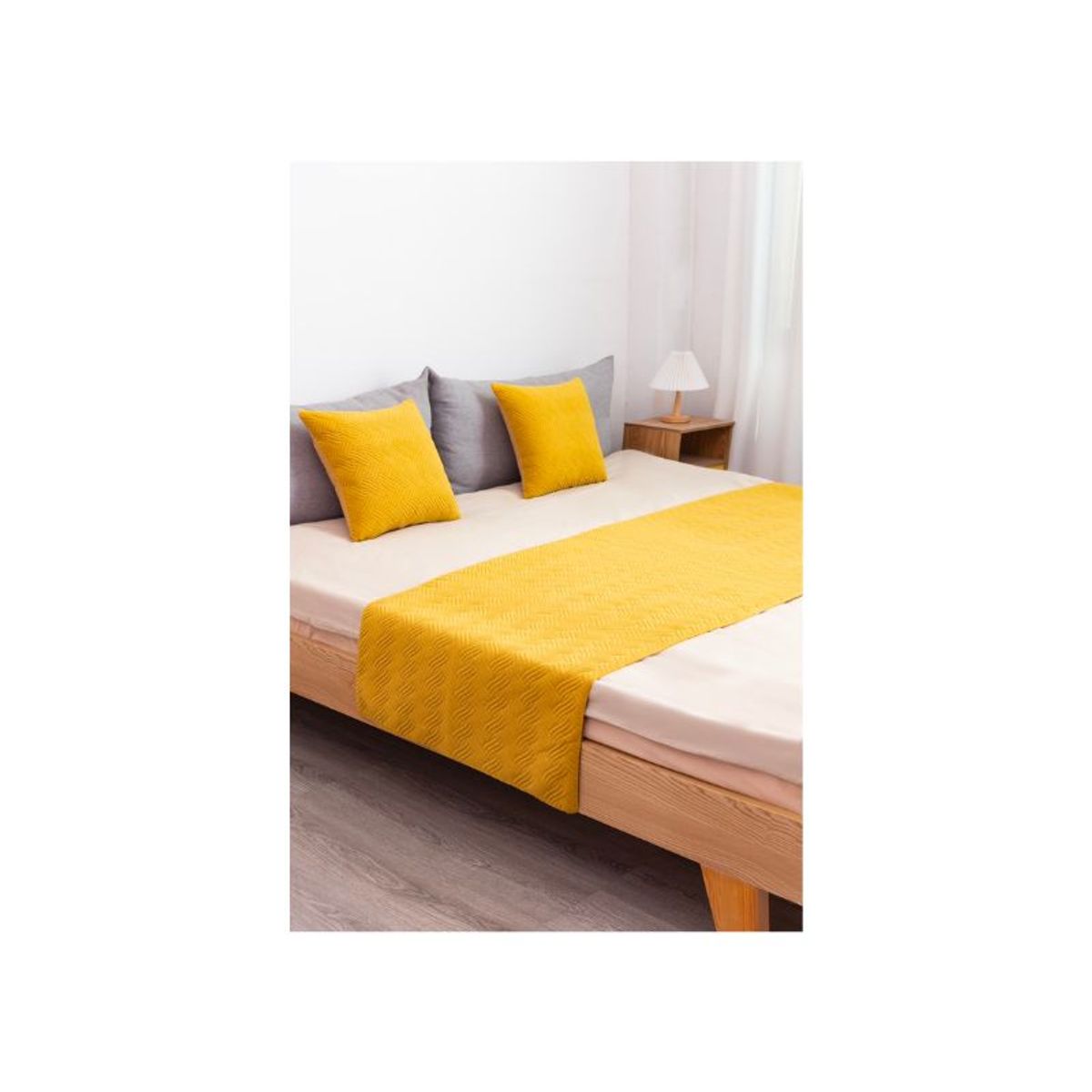 GENERICO - Piecera de Lino 2 Plazas 70 x 210 cm Amarillo