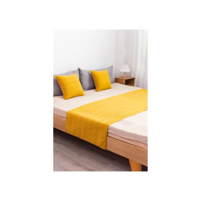 GENERICO - Piecera de Lino 2 Plazas 70 x 210 cm Amarillo