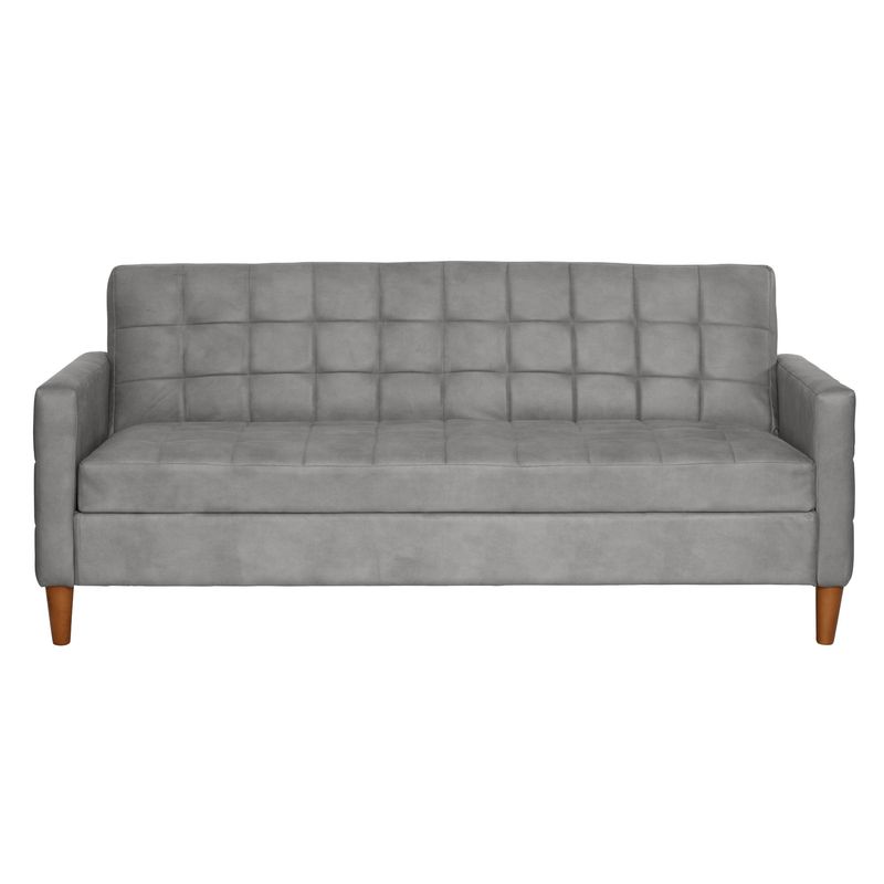 LATAM HOME - Futón Sofà Cama Genova Cuero Kentucky Gris