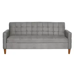 LATAM HOME - Futón Sofà Cama Genova Cuero Kentucky Gris
