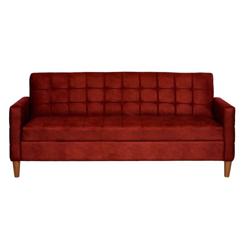 LATAM HOME - Futón Sofá Cama Genova Cuero Kentucky Rojo
