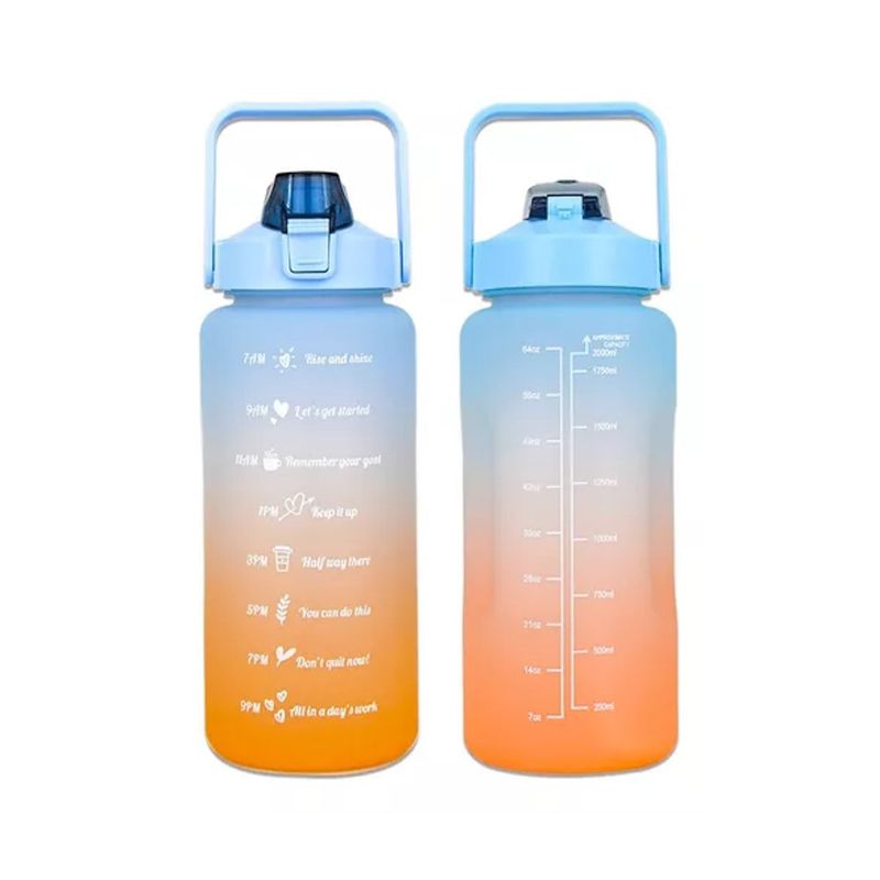 GENERICO - Botella De Agua Motivacional Gran Capacidad 2ltrs Deportiva