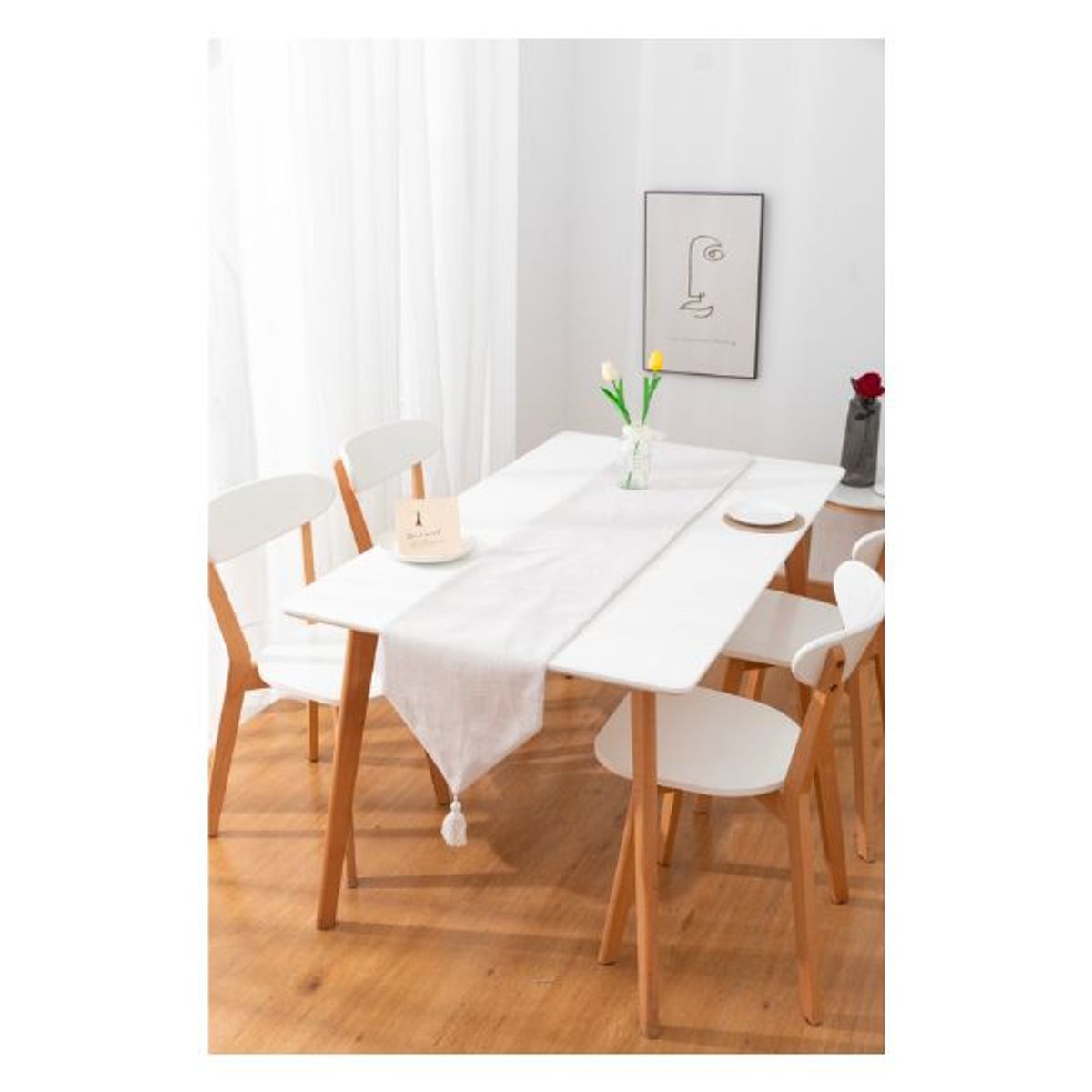 GENERICO - Camino de Mesa Rectangular - Color Crema 33 x 180 cm