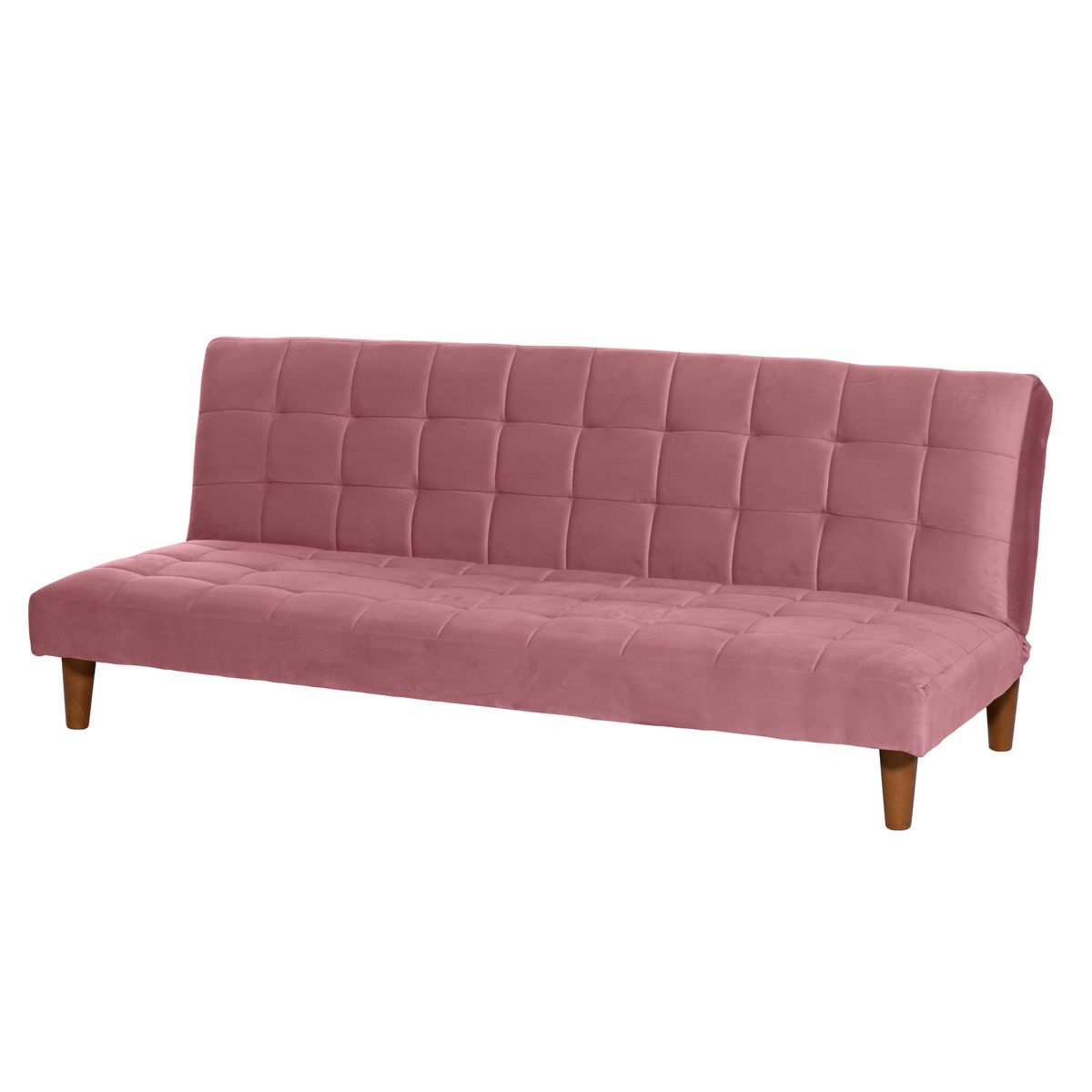 LATAM HOME - Futón Sofá Cama Turin Tela Velvet Palo Rosa