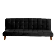 LATAM HOME - Futón Sofá Cama Turin Tela Velvet Negro