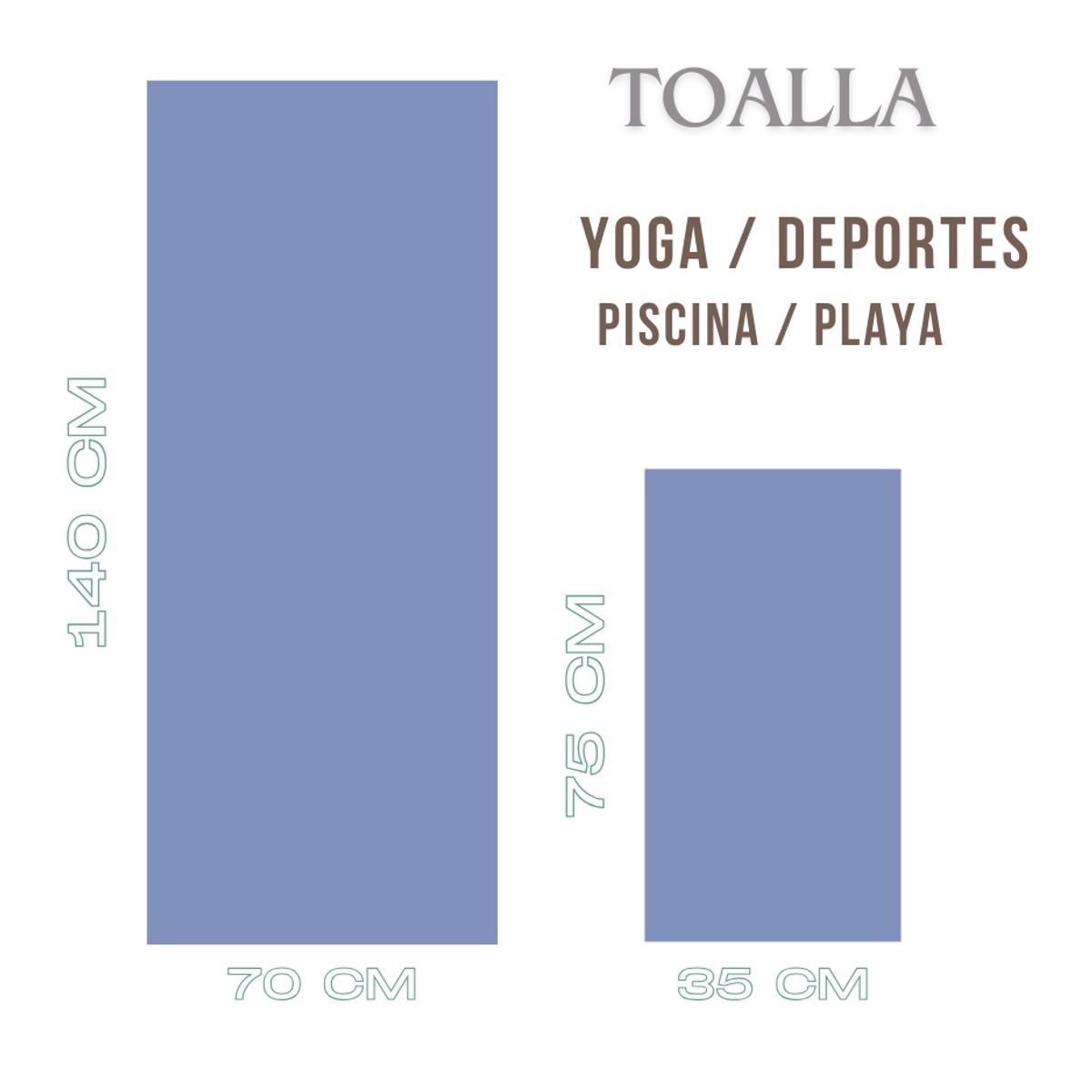 GENERICO - Pack 2 Toallas Microfibra Cuerpo y Manos 140x70 + 75x35 Secado Rapido