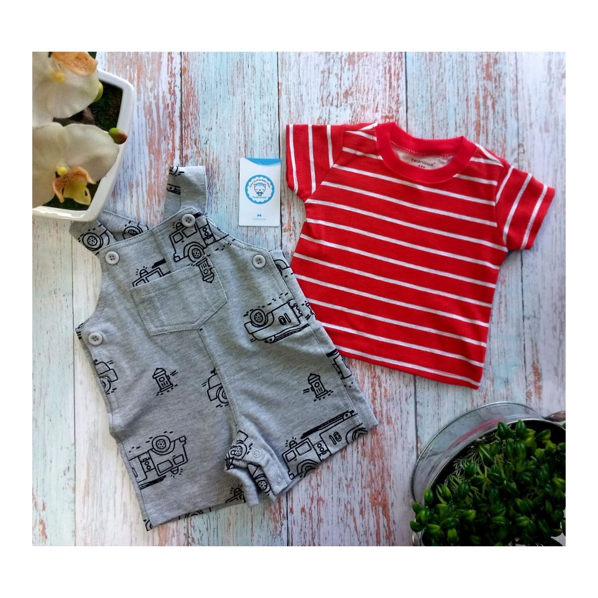 TEDMIMAK - Set 2 Piezas Conjunto Infantil Tedmimak 100% Algodón Bombero