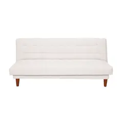 LATAM HOME - Futón Sofá Cama Turin PU Negro Lino Blanco