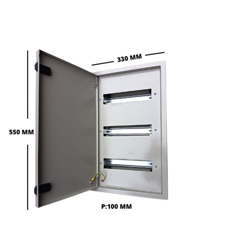GENERICO - TABLERO METALICO SOBREPUESTO 36 MODULOS (550X330X100MM) IP41 RAL7032