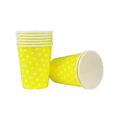 Pasteleria - 10 Vasos Desechables Decoración Vaso Cumpleaños Amarillo 611