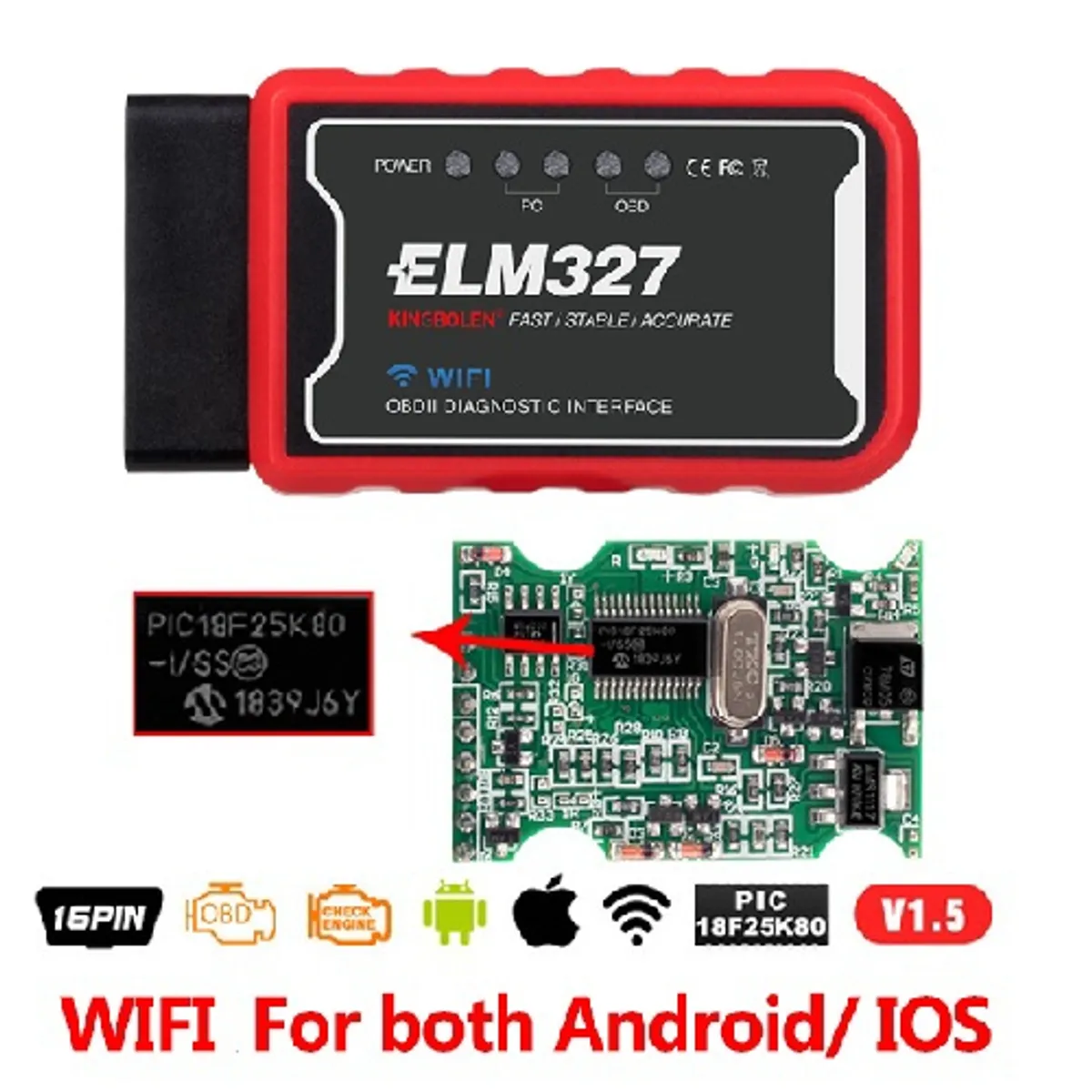GENERICO - Scanner Automotriz Auto ELM327 WIFI OBD2 Última Versión