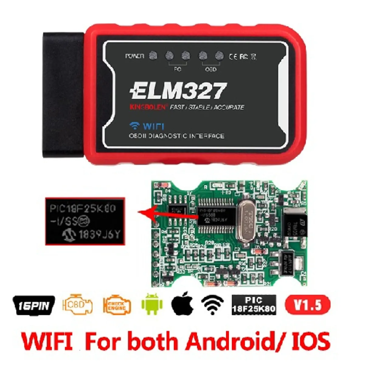 GENERICO - Scanner Automotriz Auto ELM327 WIFI OBD2 Última Versión