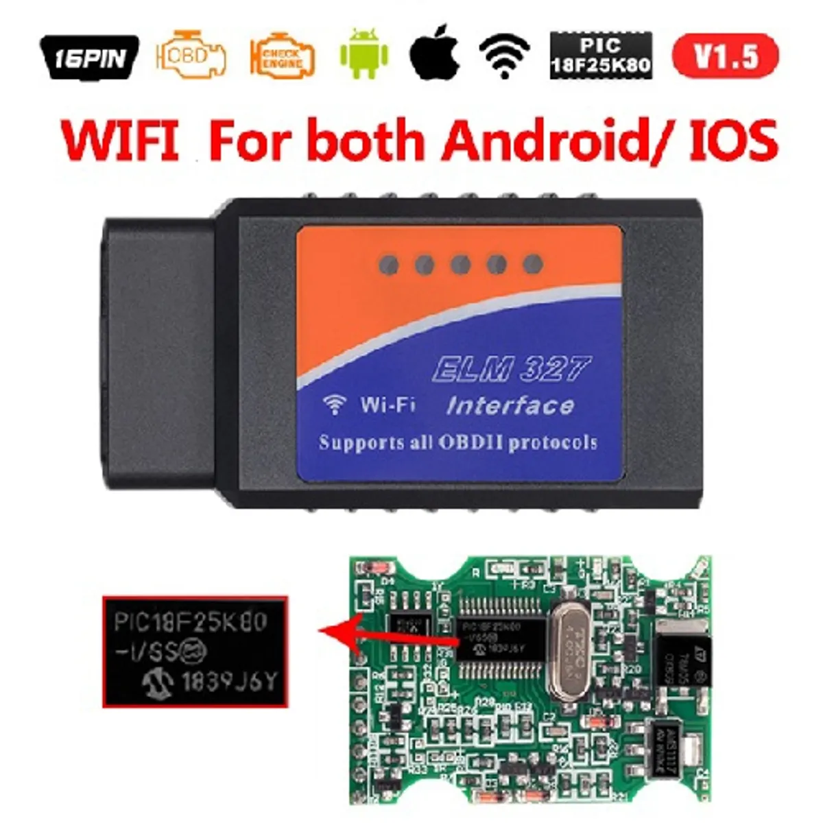 GENERICO - Scanner Automotriz Auto ELM327 WIFI OBD2 Última Versión