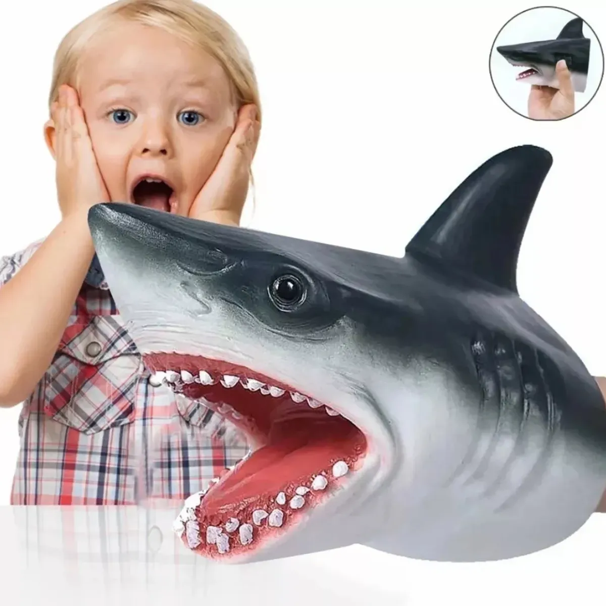 KUANGYE - Marioneta Tiburón Títere De Mano Flexible Juguete Para Niños