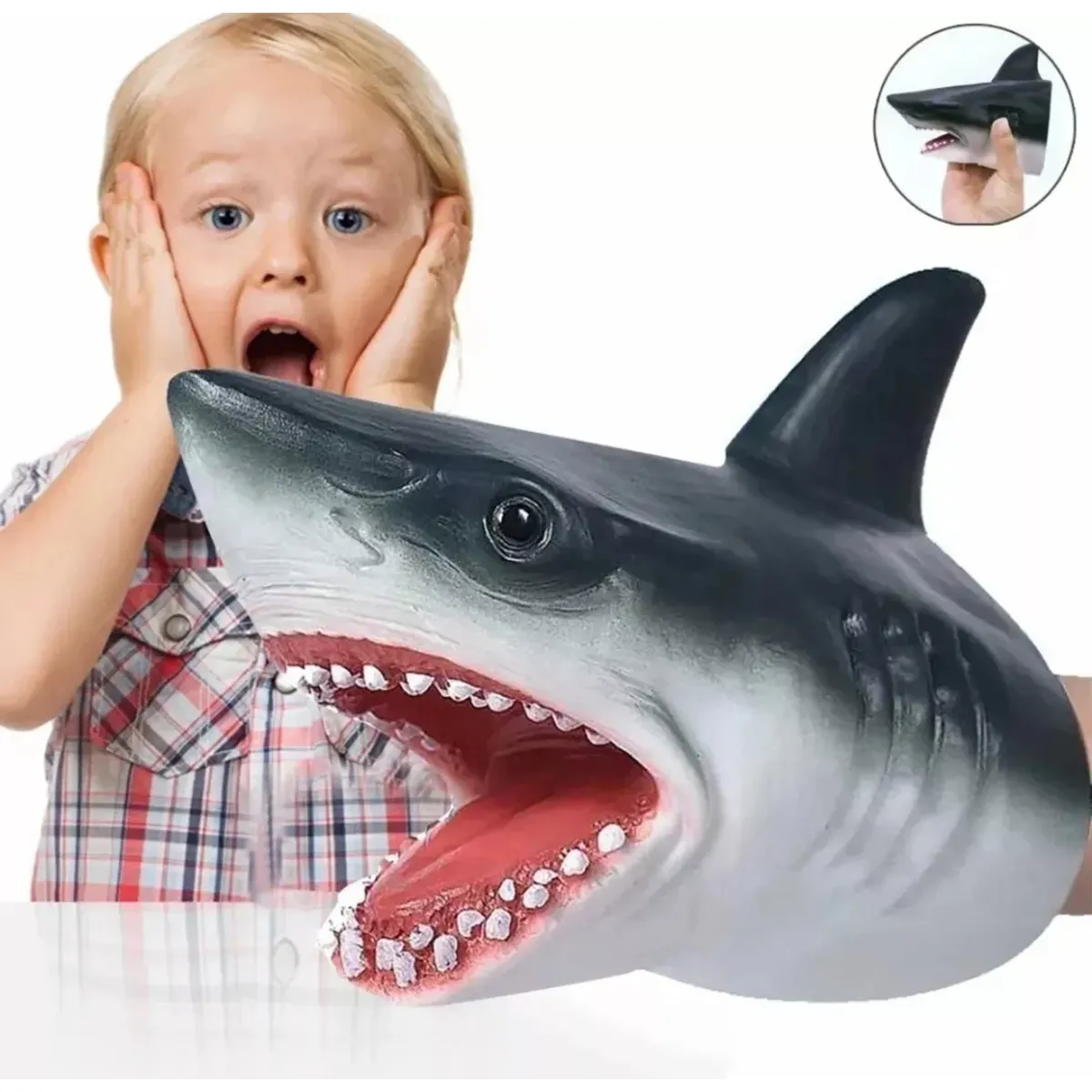 KUANGYE - Marioneta Tiburón Títere De Mano Flexible Juguete Para Niños