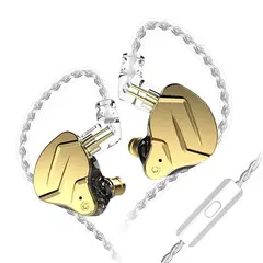 KZ - Auriculares in-ear originales ZSN PRO X Con micrófono - Dorado