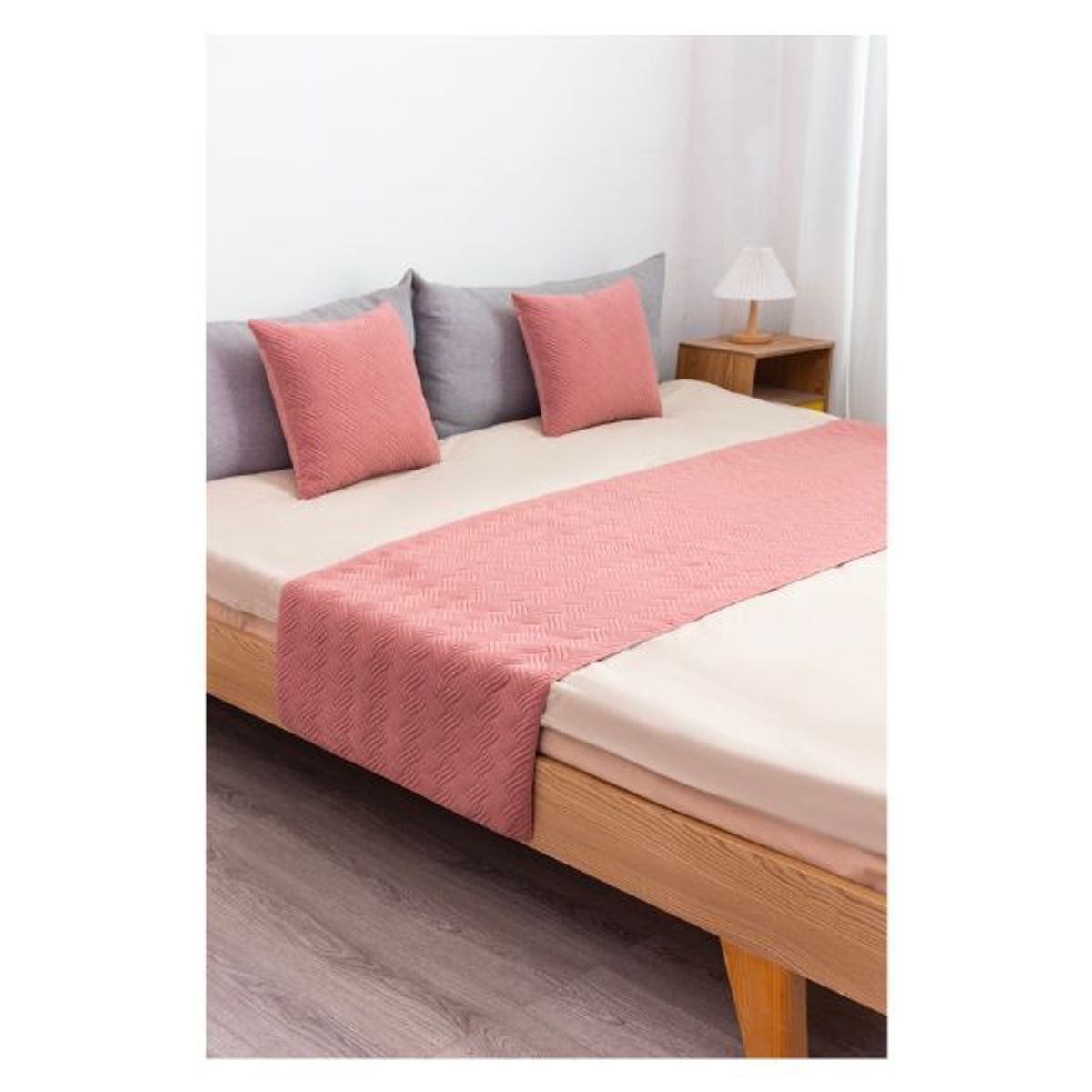 GENERICO - Piecera de Cama Plush 2 Plazas King - Rosado