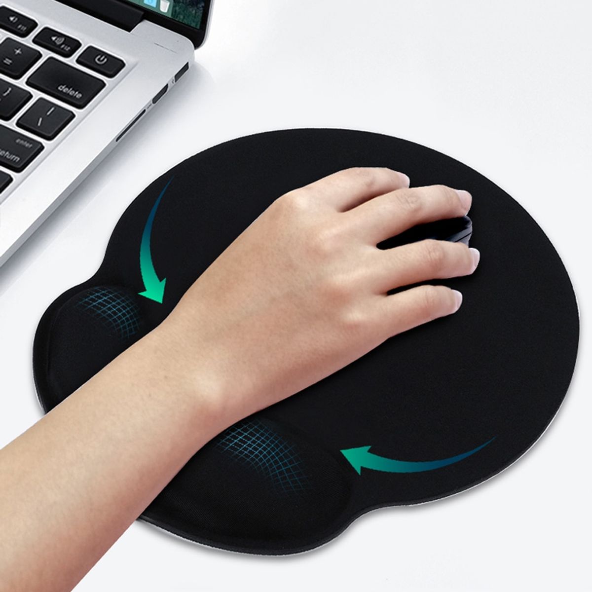 TECMASTER - Mouse Pad Ergonómico con Apoya Muñecas GEL con Memory Foam