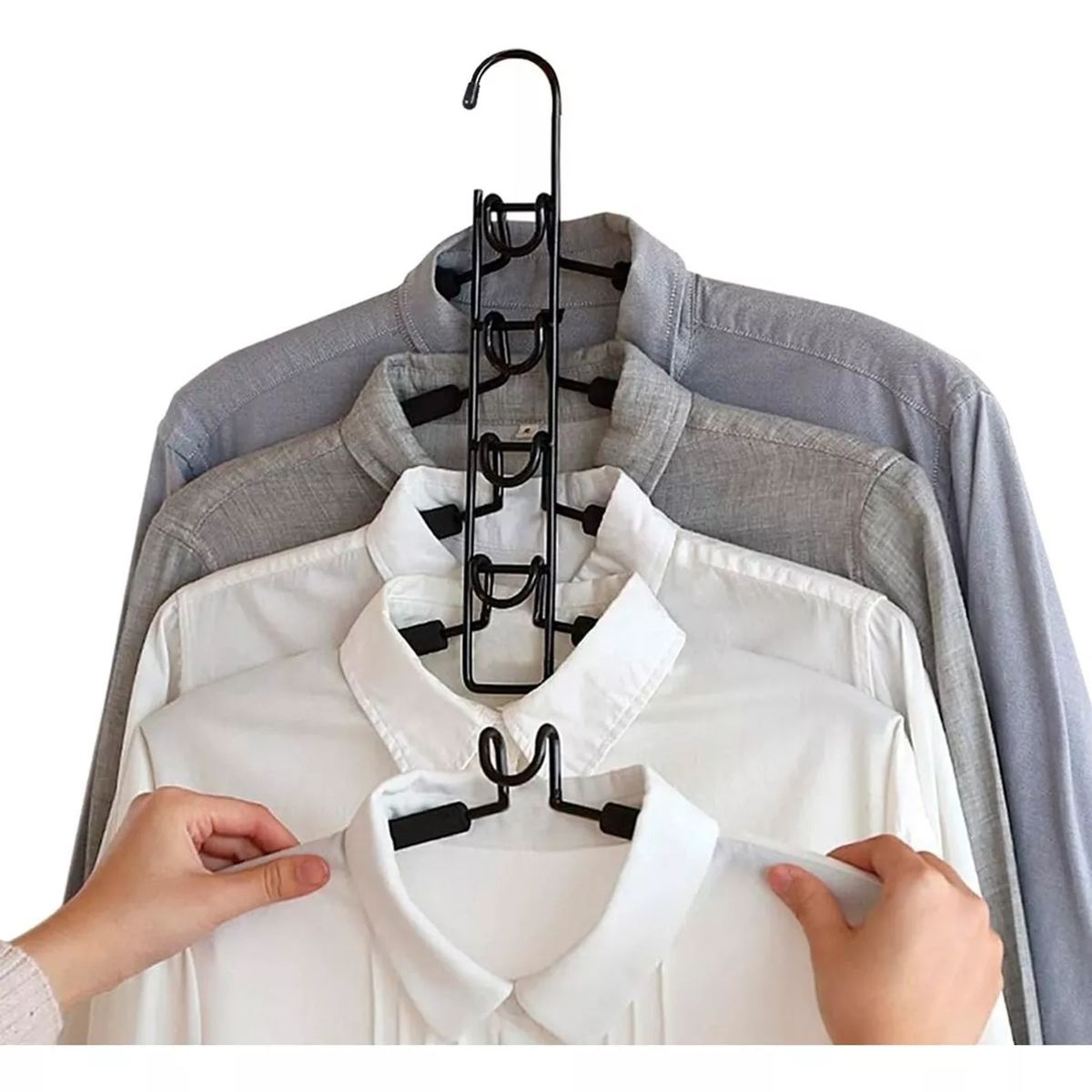 KUANGYE - Colgadores Ropa Gancho 5 En1 Antideslizante Ahorra Espacio