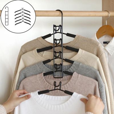 Imagen 2 del producto Colgadores Ropa Gancho 5 En1 Antideslizante Ahorra Espacio