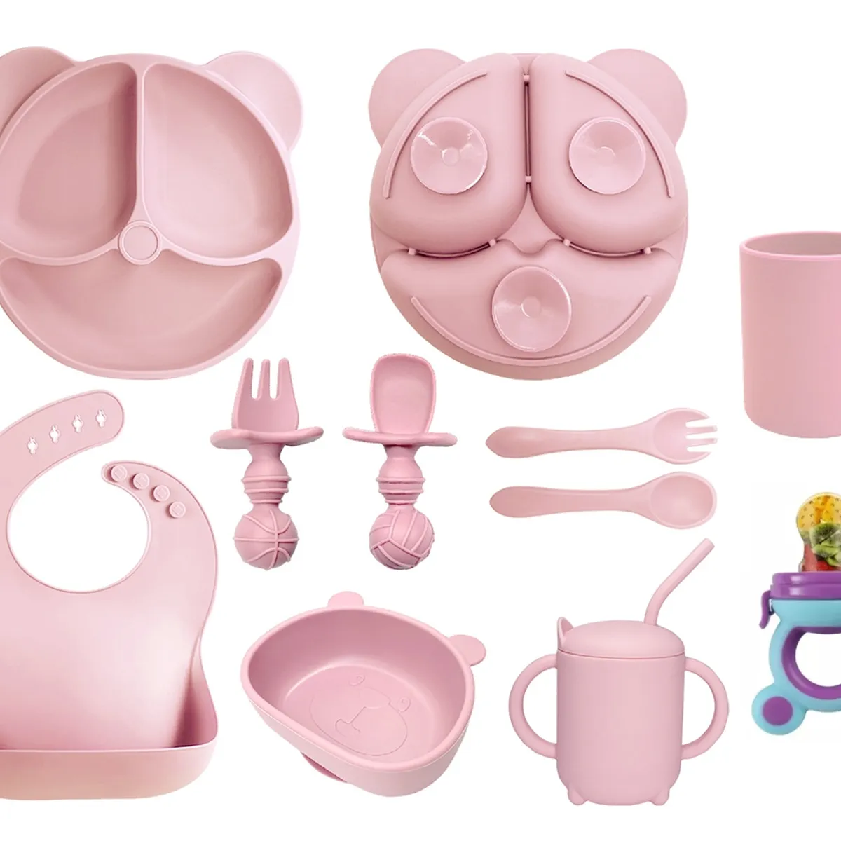 TNAKIEX - Set De Alimentación De Silicona Con Ventosa 10pz Para Bebés